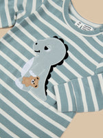 Load image into Gallery viewer, HUXBABY - DINO STRIPE ROMPER
