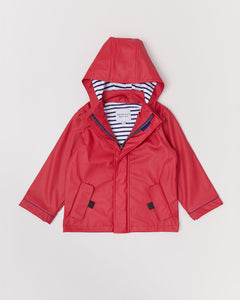 Rainkoat - Stripy Sailor Jacket Deep Red