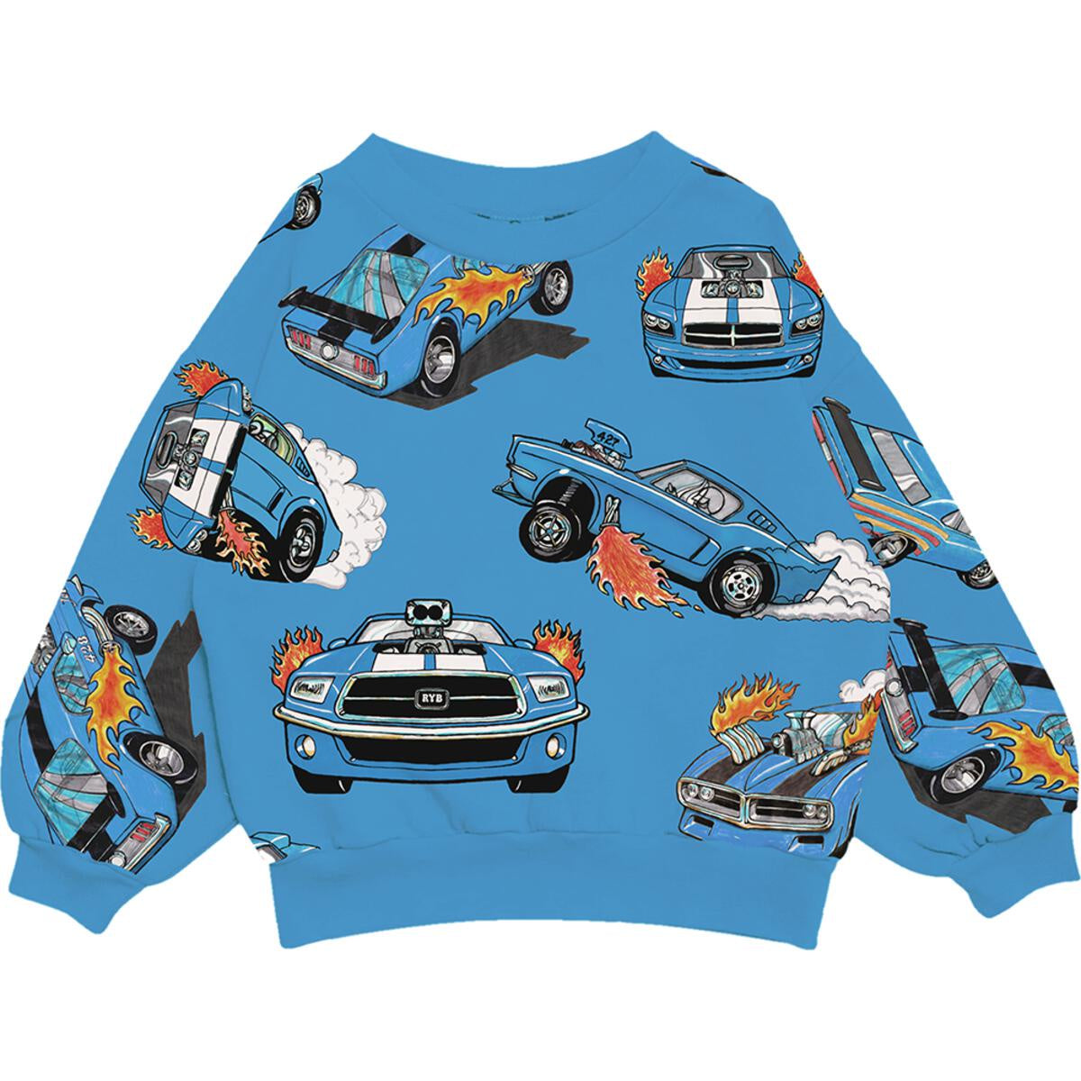 Rock Your Baby - Blue Cars Sweatshirt