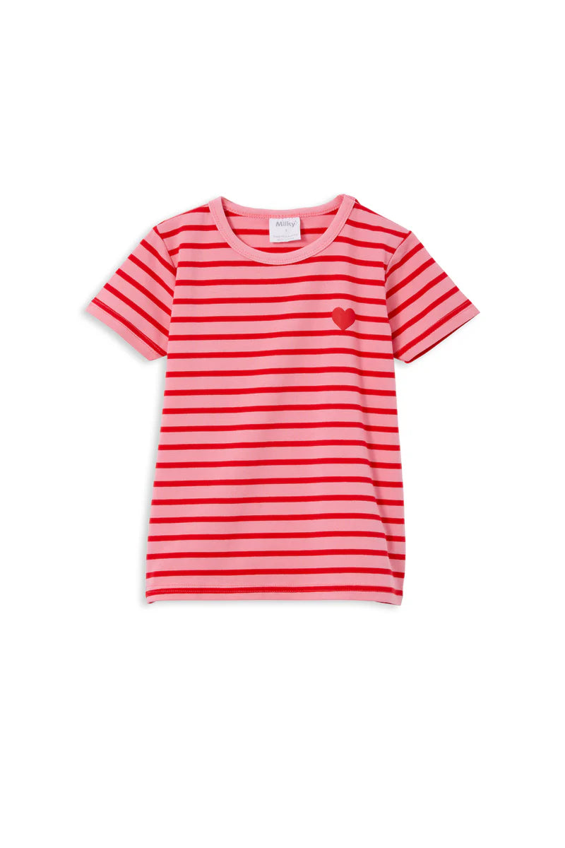 Milky - Pink and Red Stripe Tee