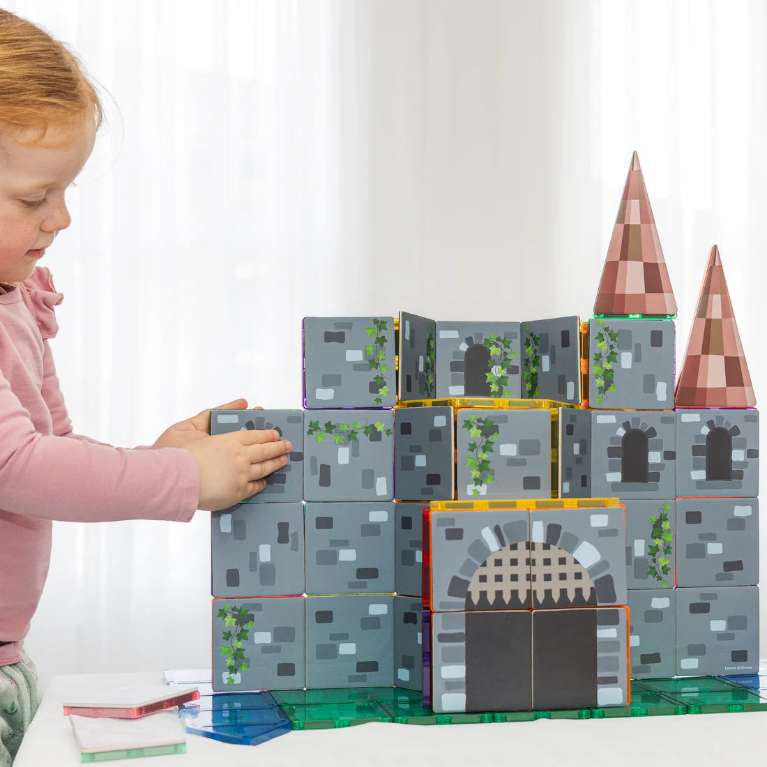 Learn & Grow - Magnetic Tile Topper - Castle Pack (40 Piece)