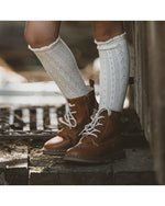 Load image into Gallery viewer, Minihaha - POINTELLE KNEE HIGH SOCKS ALMOND
