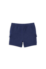 Load image into Gallery viewer, Milky - Navy Fleece Cargo Baby Short
