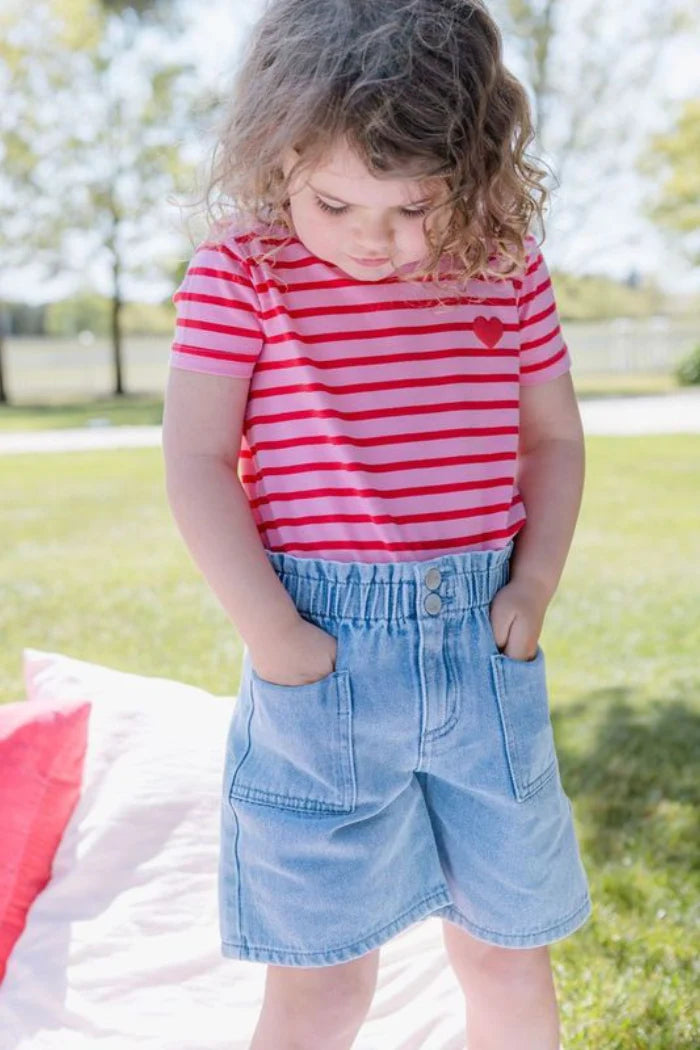 Milky - Pink and Red Stripe Tee