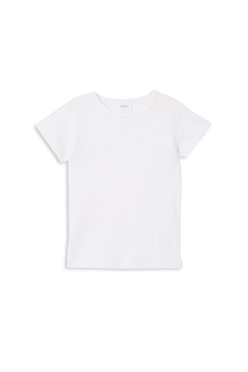 Milky - White Ribbed Tee