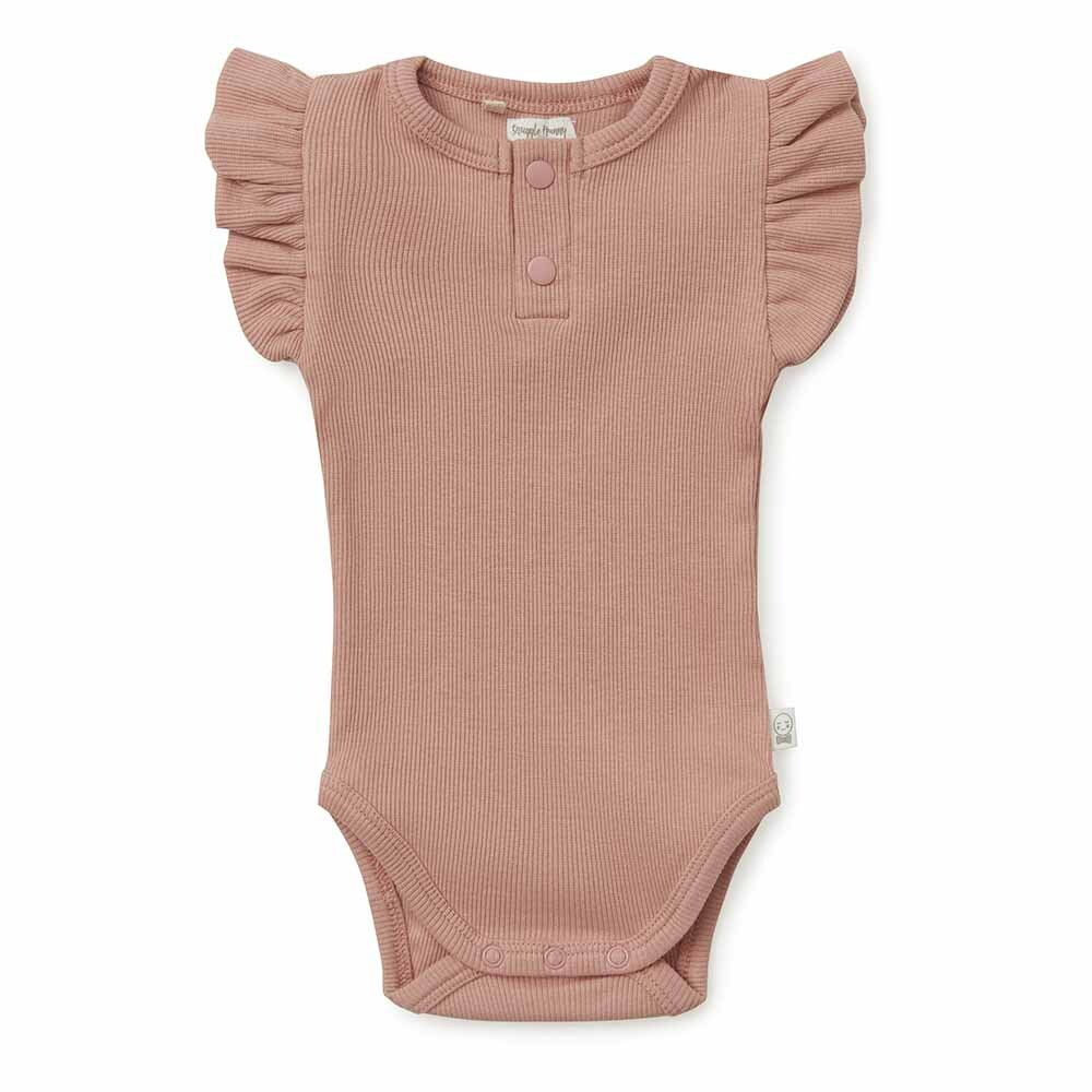 Snuggle Hunny - Rose Short Sleeve Organic Bodysuit