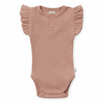 Load image into Gallery viewer, Snuggle Hunny - Rose Short Sleeve Organic Bodysuit
