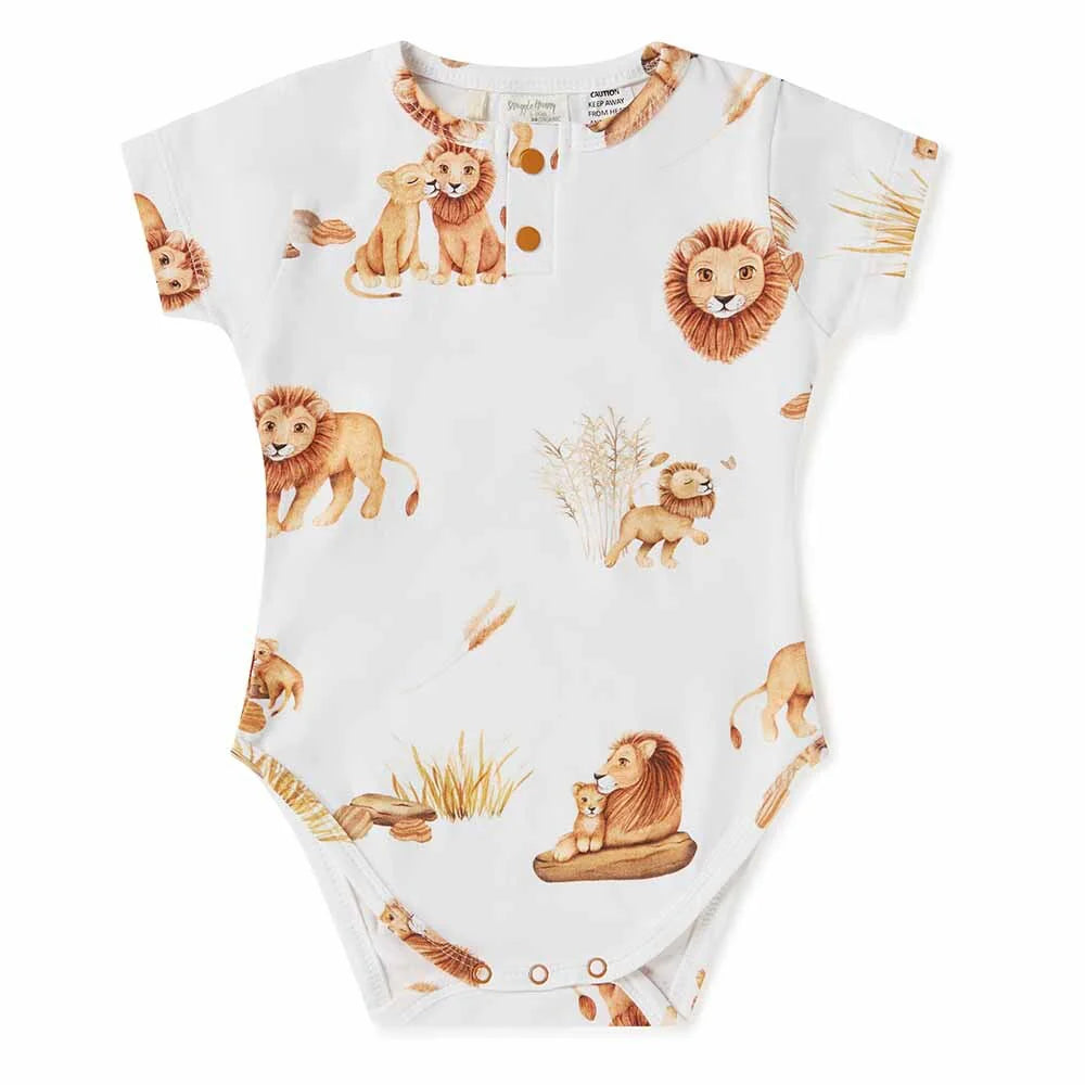 Snuggle Hunny - Lion Short Sleeve Organic Bodysuit