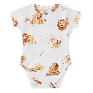 Snuggle Hunny - Lion Short Sleeve Organic Bodysuit