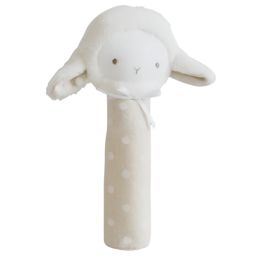 Alimrose - Lamby Squeaker White Linen Spot