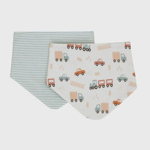 All4Ella - Bandana Bibs 2pk Reversible Blue Trucks