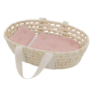 Living Textiles - Rattan Doll Moses Blanket - Blush