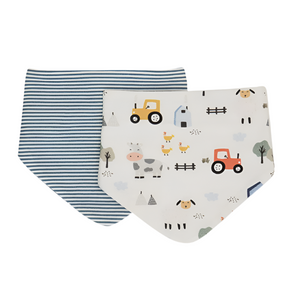 All4Ella - Bandana Bibs 2pk Reversible Barnyard