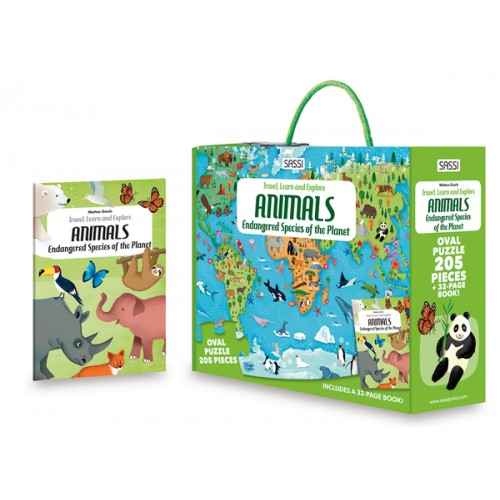 Sassi - Explore Puzzle & Book Set Endangered Animals