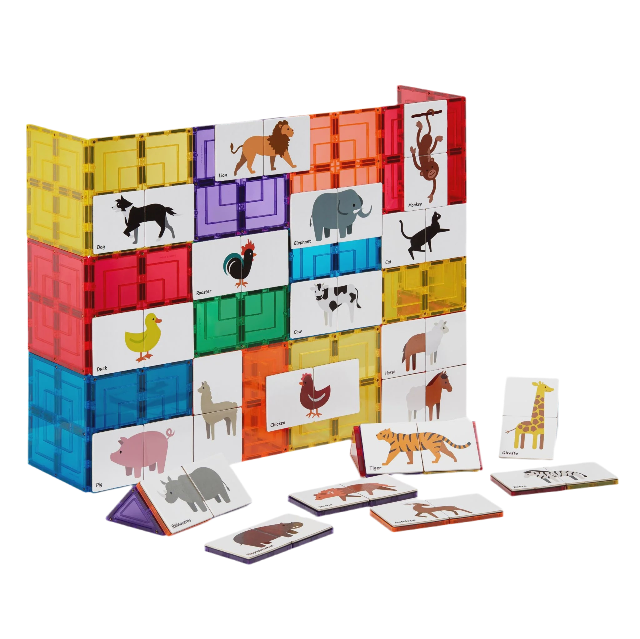 Learn & Grow - Magnetic Tile Topper - Duo Animal Puzzle Pack (40 Piece)