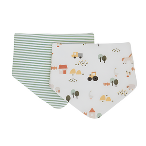 All4Ella - Bandana Bibs 2pk Reversible Country Farm