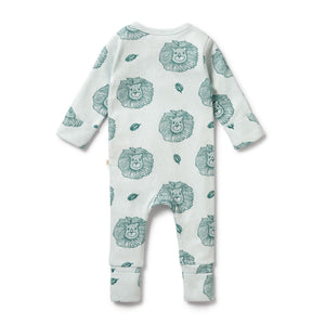 Wilson & Frenchy - Little Lion Pointelle Zipsuit with Feet