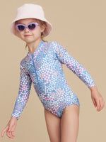 Load image into Gallery viewer, HUXBABY - GARDEN FLORAL ZIP SWIMSUIT - LONG SLEEVE
