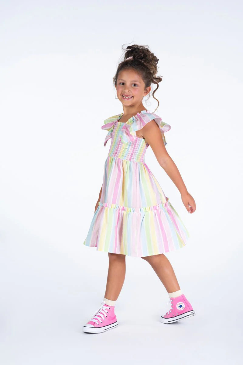 Rock Your Baby - Sorbet Stripe Shirred Dress