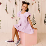 Load image into Gallery viewer, Designer Kidz - Grace Tie Back Dress - Lavender
