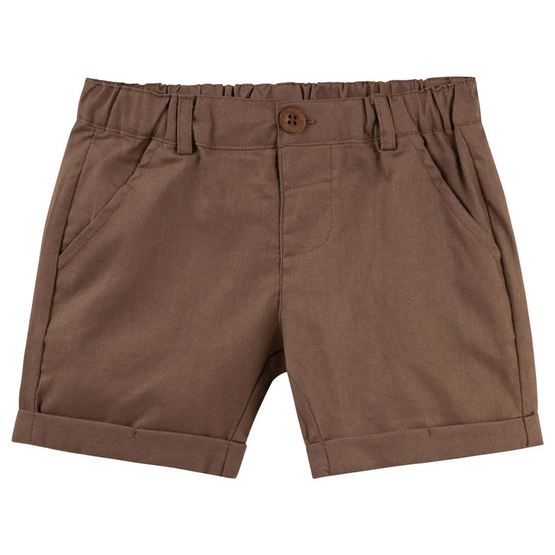 Designer Kidz - Finley Linen Short Chocolate