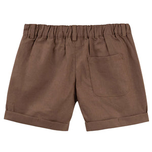 Designer Kidz - Finley Linen Short Chocolate