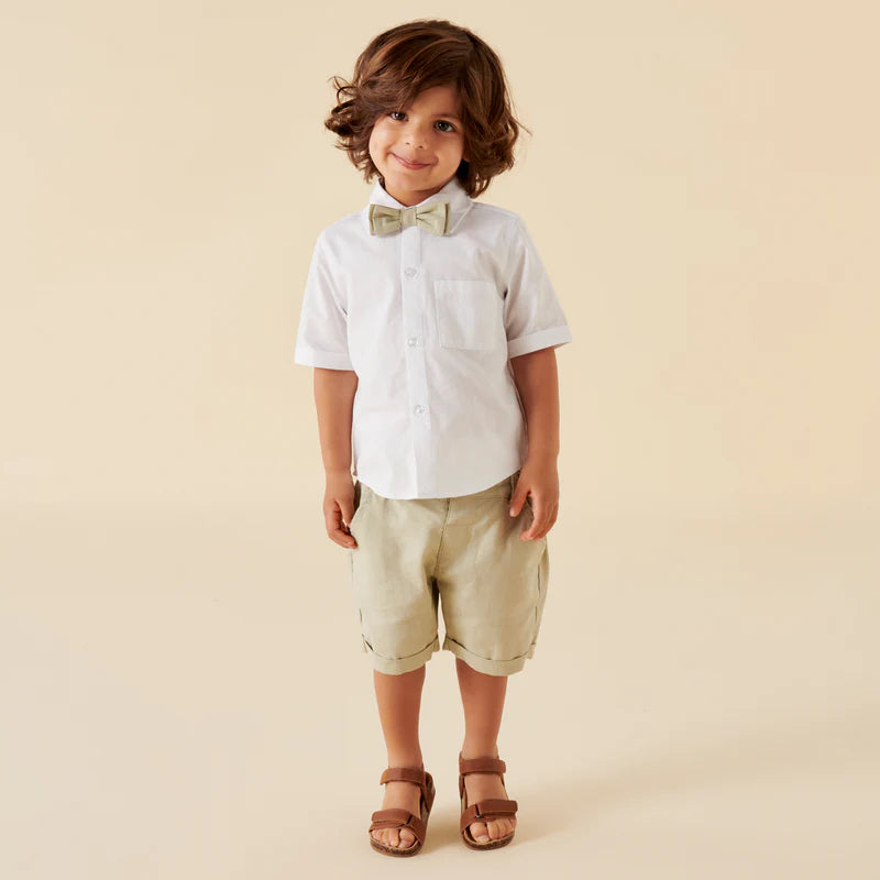 DESIGNER KIDZ - Jackson S/S Cotton Shirt - White