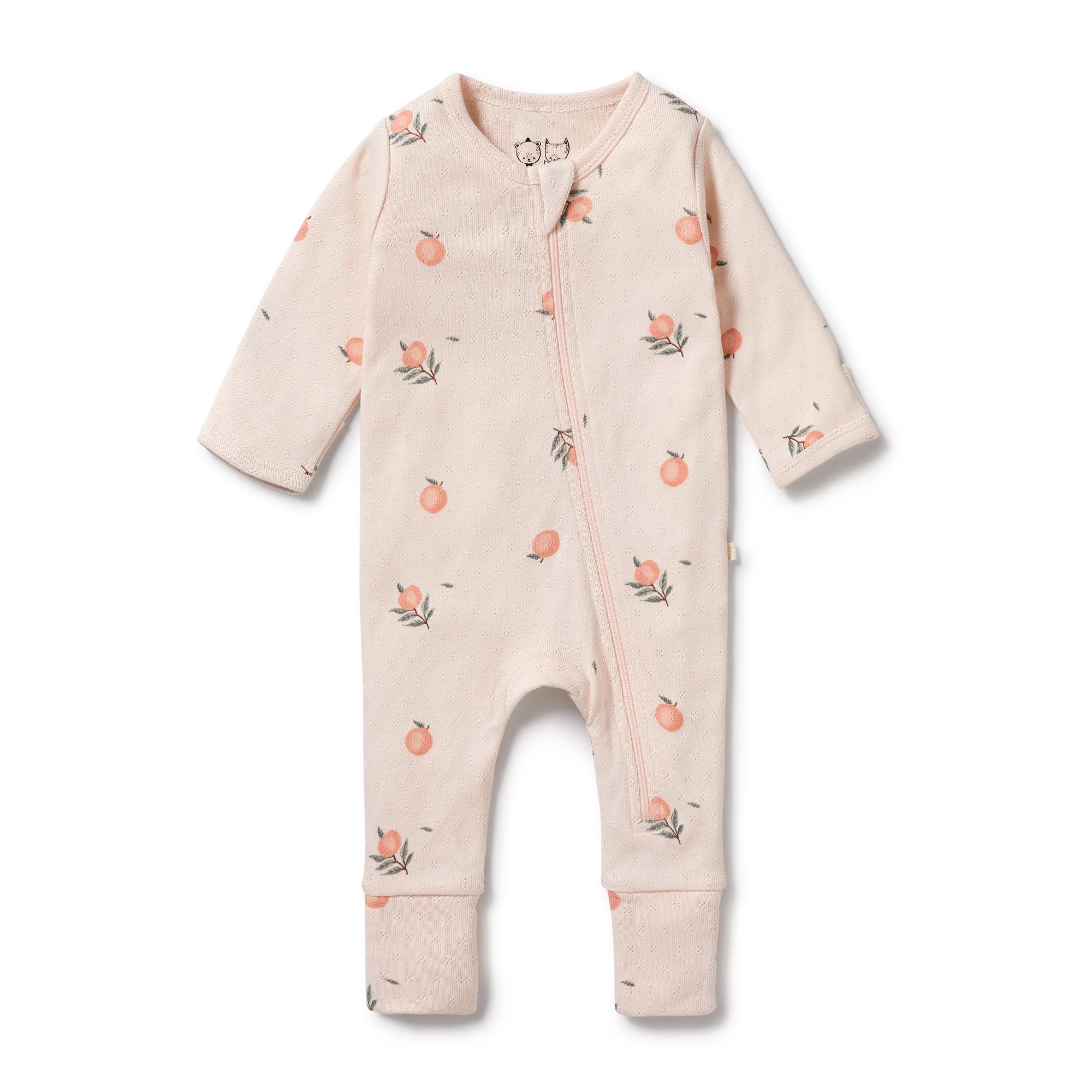 Wilson & Frenchy - Peaches Pointelle Zipsuit with Feet