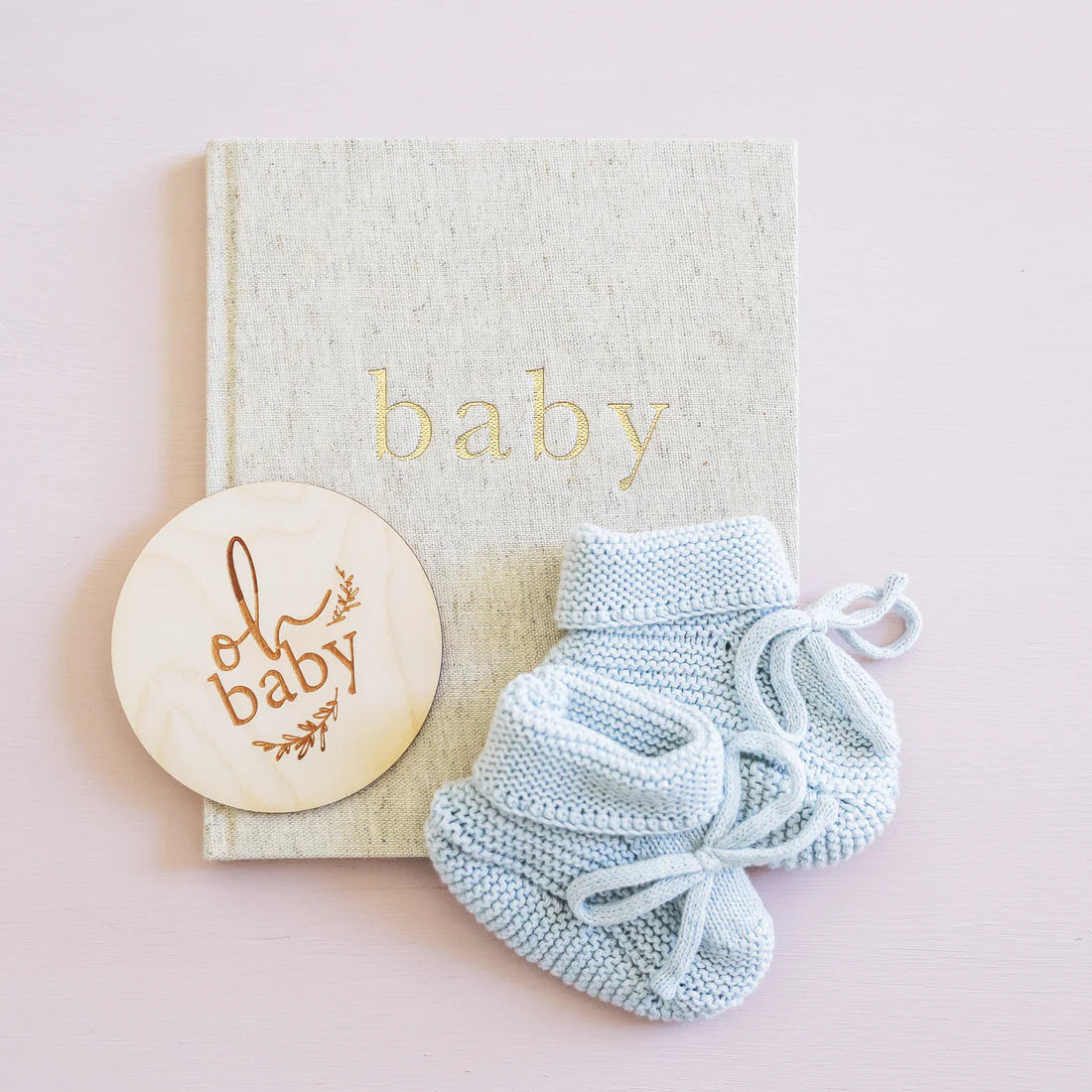 Alimrose - Knit Baby Booties Blue 0-6mth