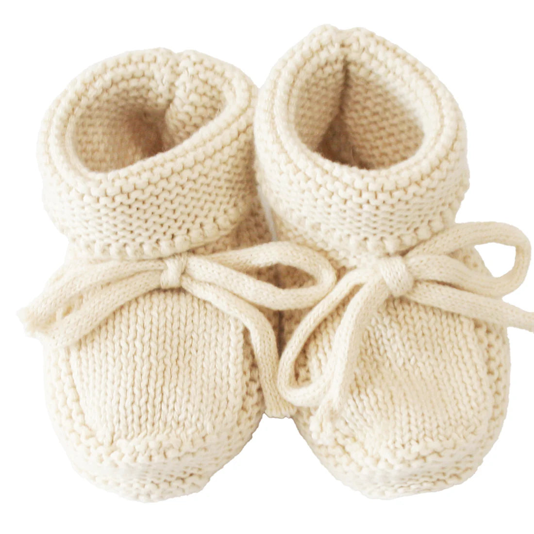 Alimrose - Knit Baby Booties Natural 0-6mth