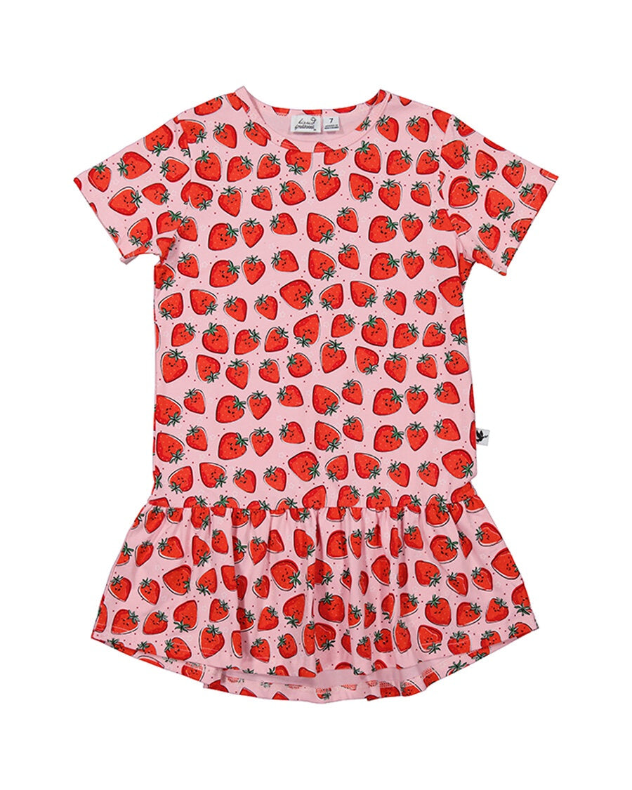 RADICOOL KIDS - STRAWBERRY CRUSH FRILL DRESS