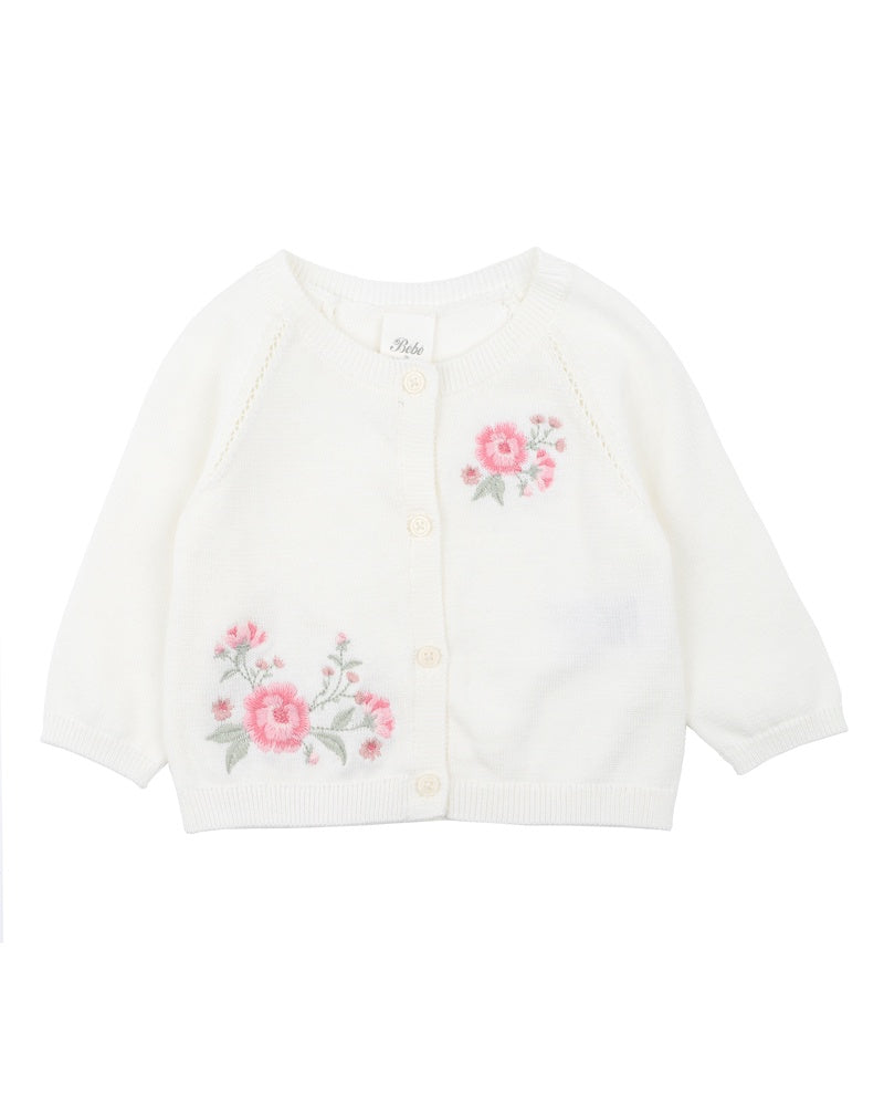 BEBE - EVIE EMBROIDERED KNITTED CARDIGAN