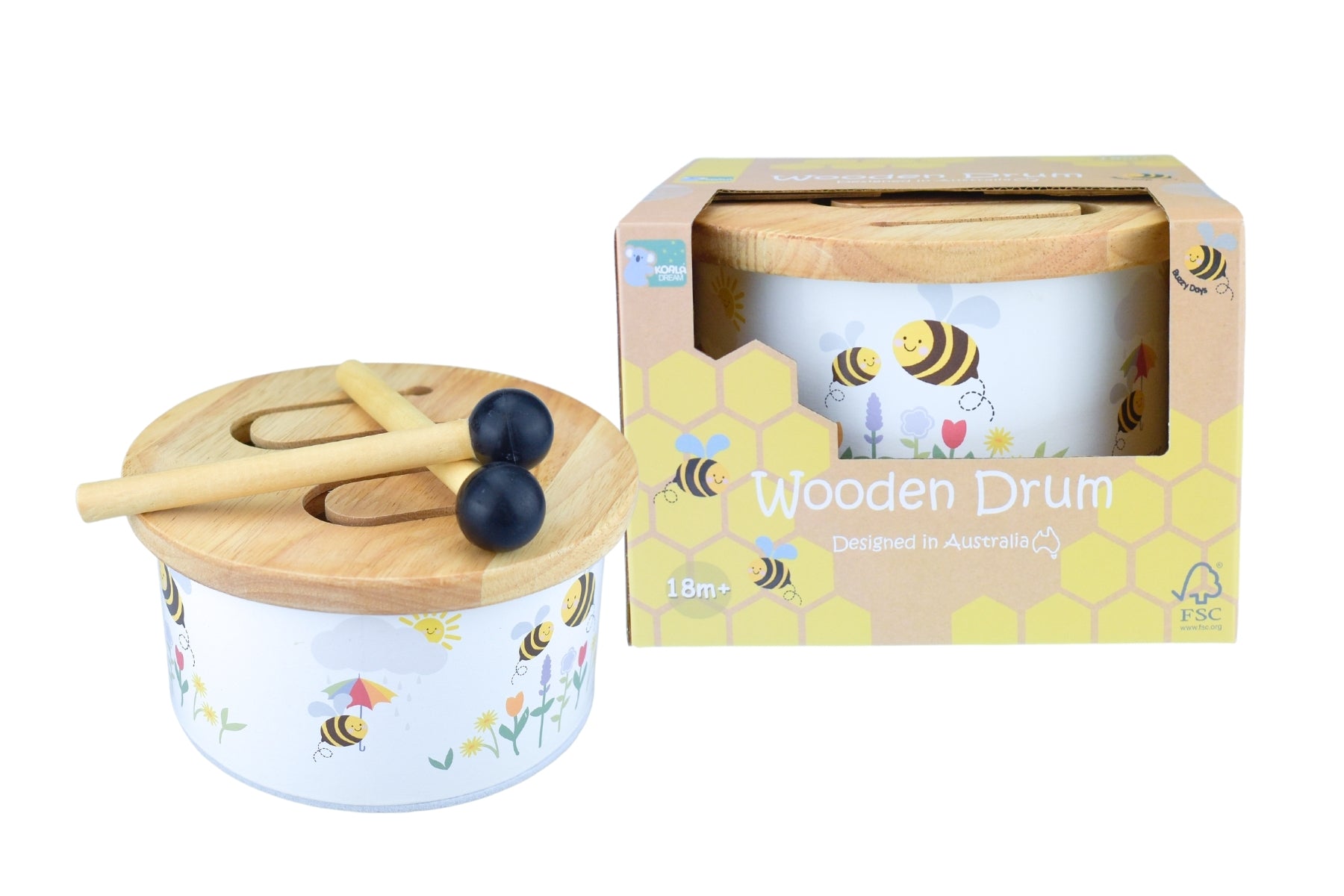 Koala Dream - Buzzy Days Bee - Wooden Drum