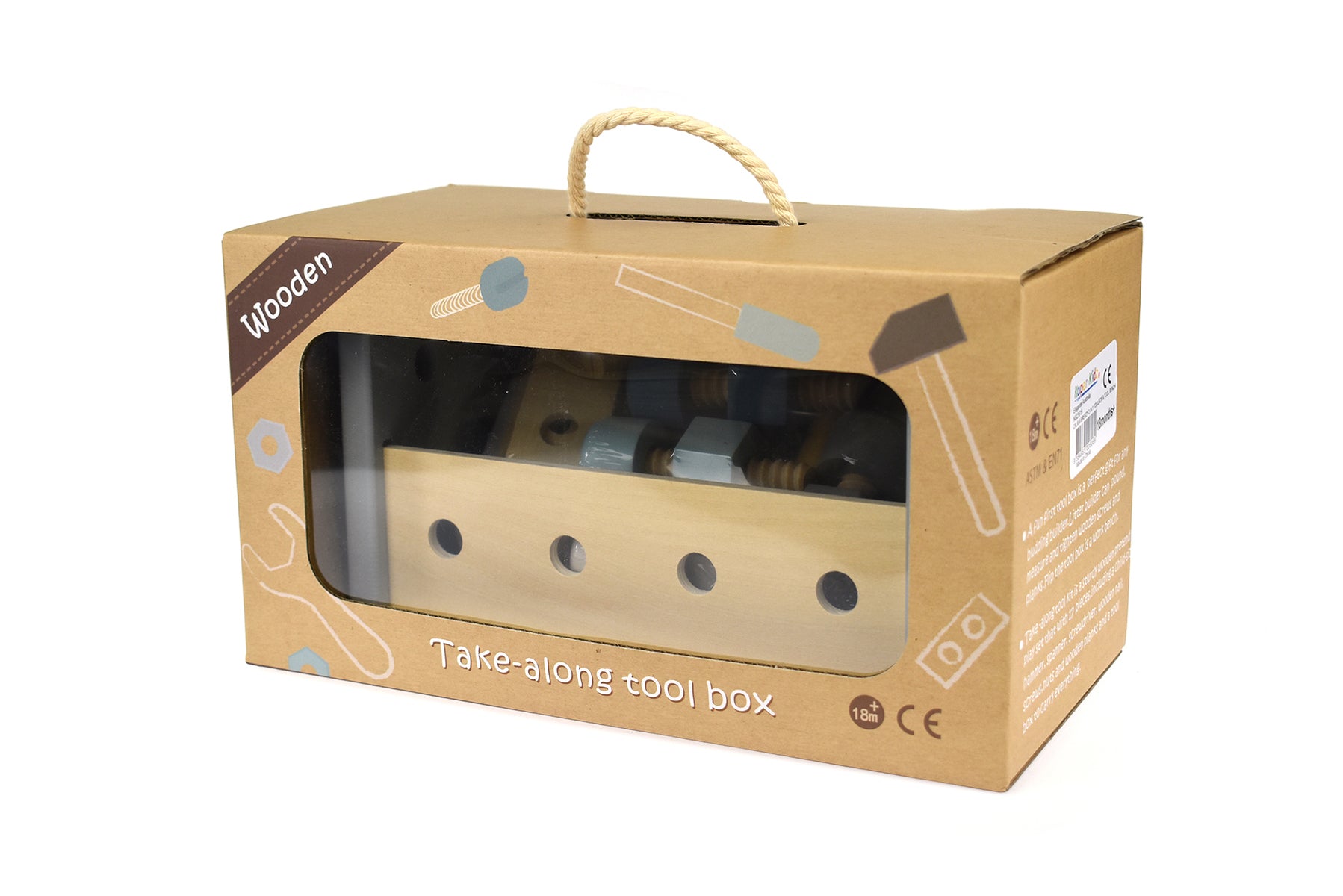 Calm & Breezy Toys - Wooden Tool Box & Tool Bench