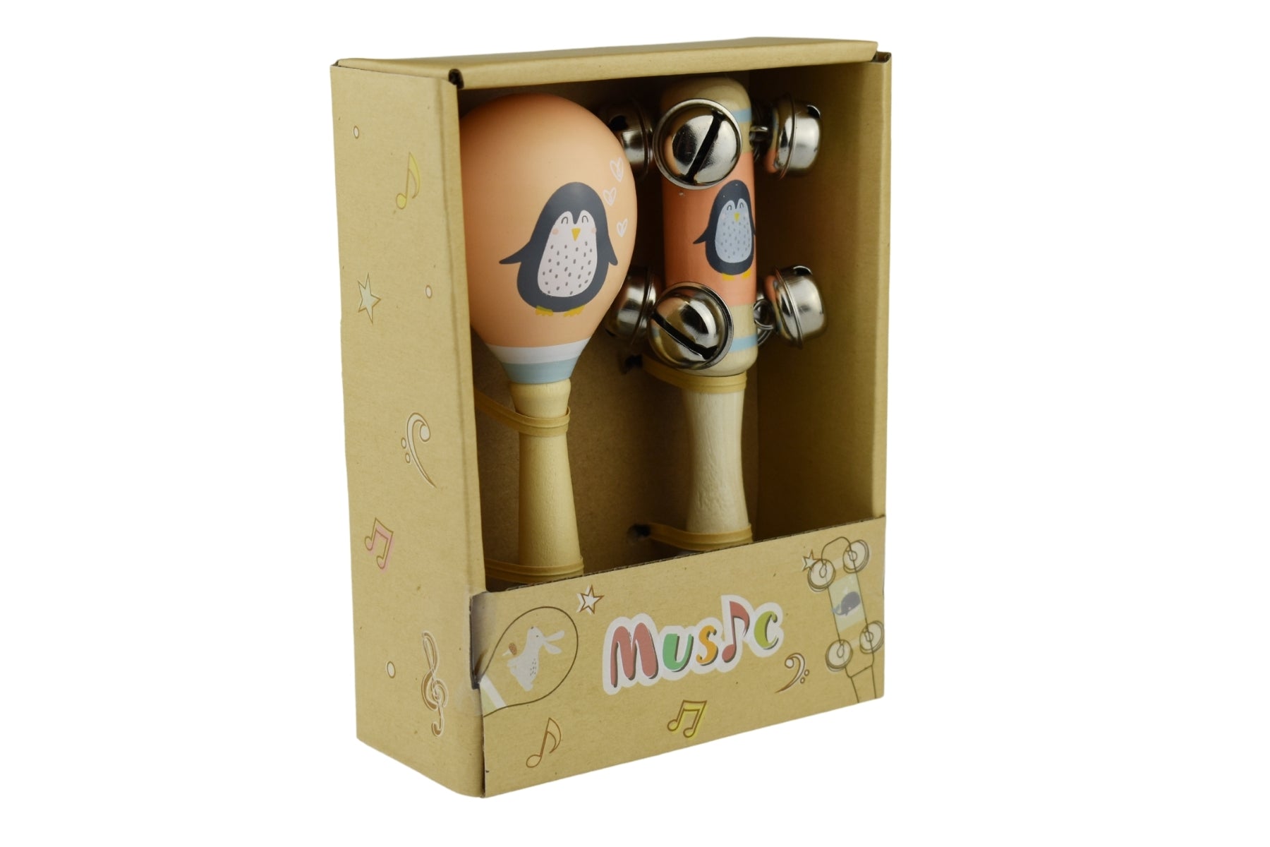 Kaper Kidz - WOODEN MARACA & BELL SET - Assorted Sea