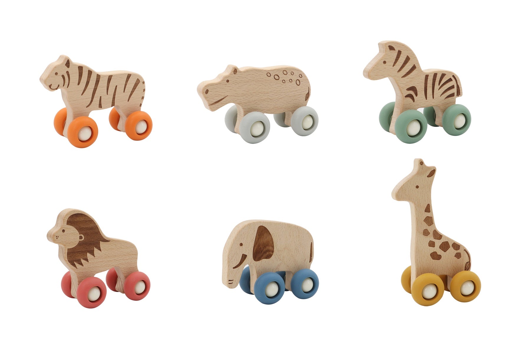 Kaper Kidz - Wildlife Wooden Animal w/ Silicone Wheels