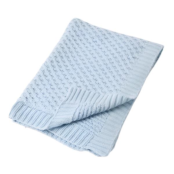 Jiggle & Giggle - Basket Weave Blanket Baby Blue