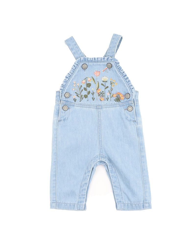 Bebe - Botanica Embroidered Overalls Denim