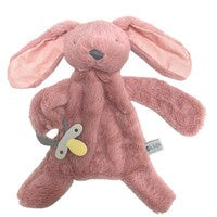 ES Kids - Bunny Comforter with Dummy Holder - Blush Stripe