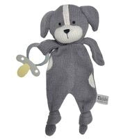 ES Kids - Knitted Eco Dog Baby Comforter with Dummy Holder