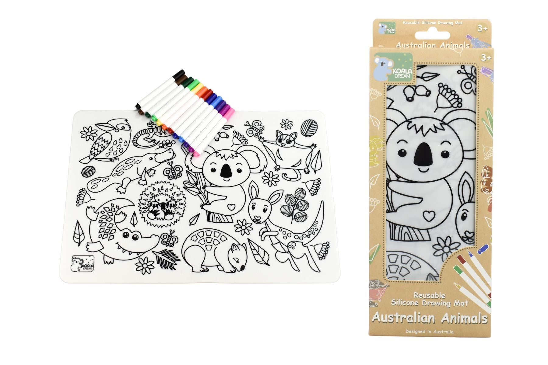 Koala Dream - Reusable Silicone Drawing Mat - Australian animals