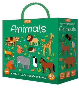 Sassi - Puzzle and Book Set - Animals