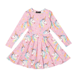 Load image into Gallery viewer, Rock Your Baby - Dotty Unicorn Waisted Dress
