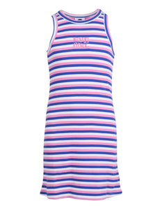 Eve Girl - ATHS RIB DRESS Racerback Blue/Pink Stripe