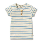Load image into Gallery viewer, Wilson &amp; Frenchy - Organic Henley Tee - Petit Blue
