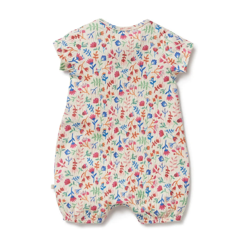Wilson & Frenchy - Crinkle Henley Playsuit - Tropical Garden