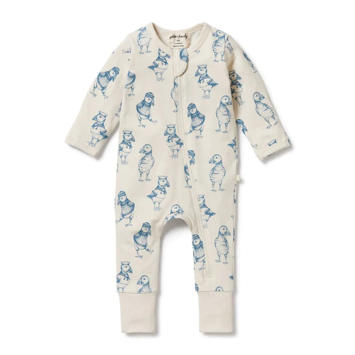 Wilson & Frenchy - Organic Zipsuit With Feet - Petit Puffin