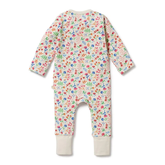 Wilson & Frenchy - Organic Zipsuit With Feet - Tropical Garden