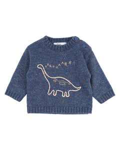 Bebe - Isaac Dinosaur Jumper - Blue Speckle