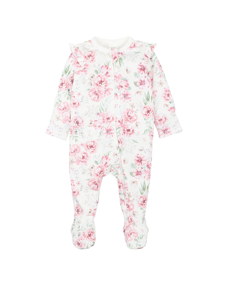 BEBE - EVIE PRINT LS ZIP ONESIE